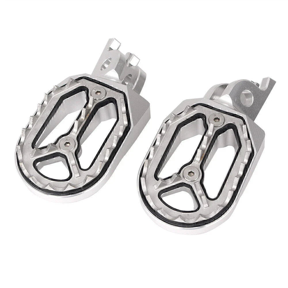 Silver Shark Teeth Racing Foot Pegs for Kawasaki KX250 KX450 (2008-2015)