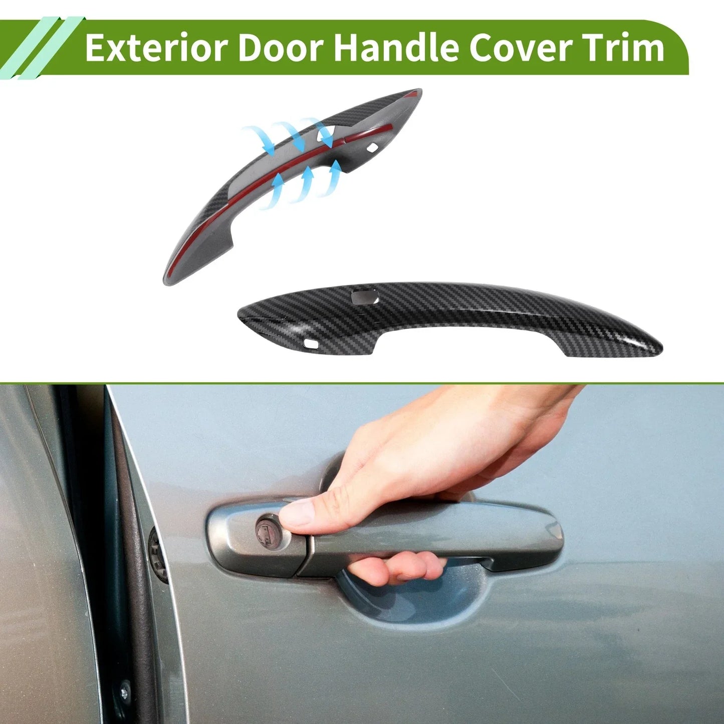 Exterior Door Handle Cover Trim for Hyundai Elantra (2021-2024) Carbon Fiber