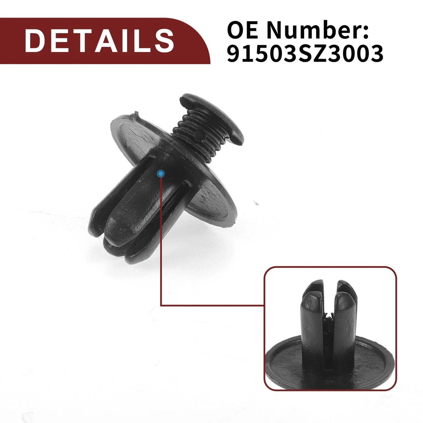 Front Fender Skirt Clips for Honda CR-V, CR-Z (1997-2020, 2011-2016) 100 Pcs
