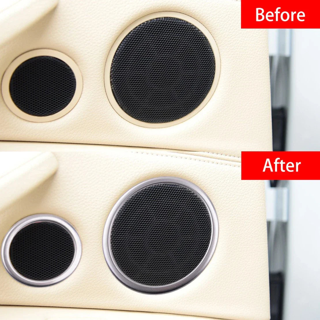 Silver Inner Door Speaker Ring Cover Trim Kit for BMW X6 E71 (2008-2014)