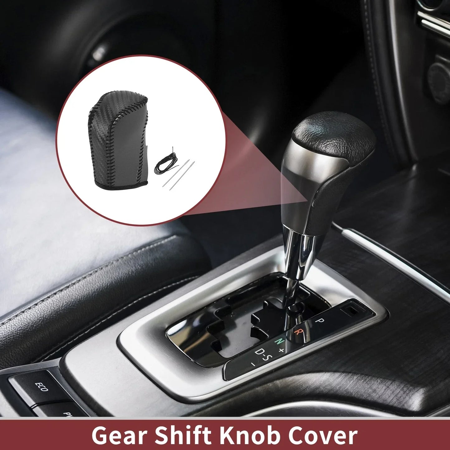 Car Gear Shift Knob Cover for Honda CR-V (2023) - Black Faux Leather