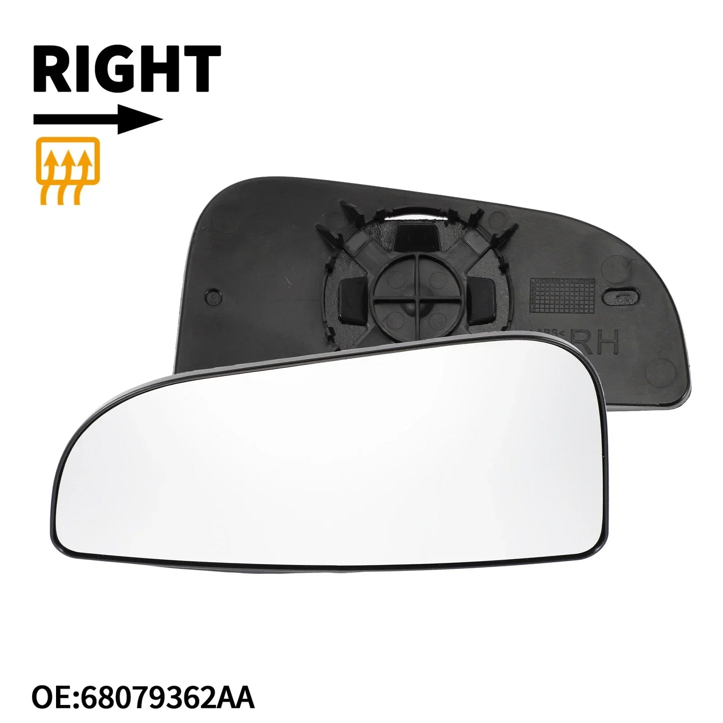 Right Mirror Glass Replacement for Dodge Ram 1500 (2010-2023)