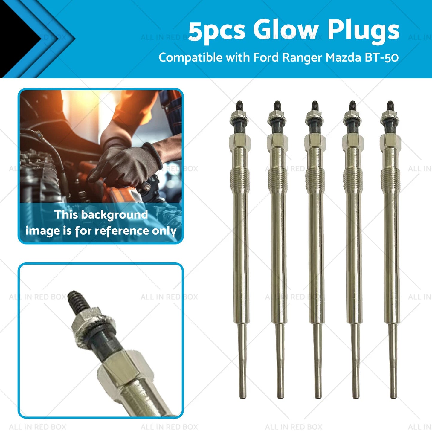 5x Glow Plugs for Ford Ranger PX, Mazda BT50 3.2L Diesel (2011-2023)