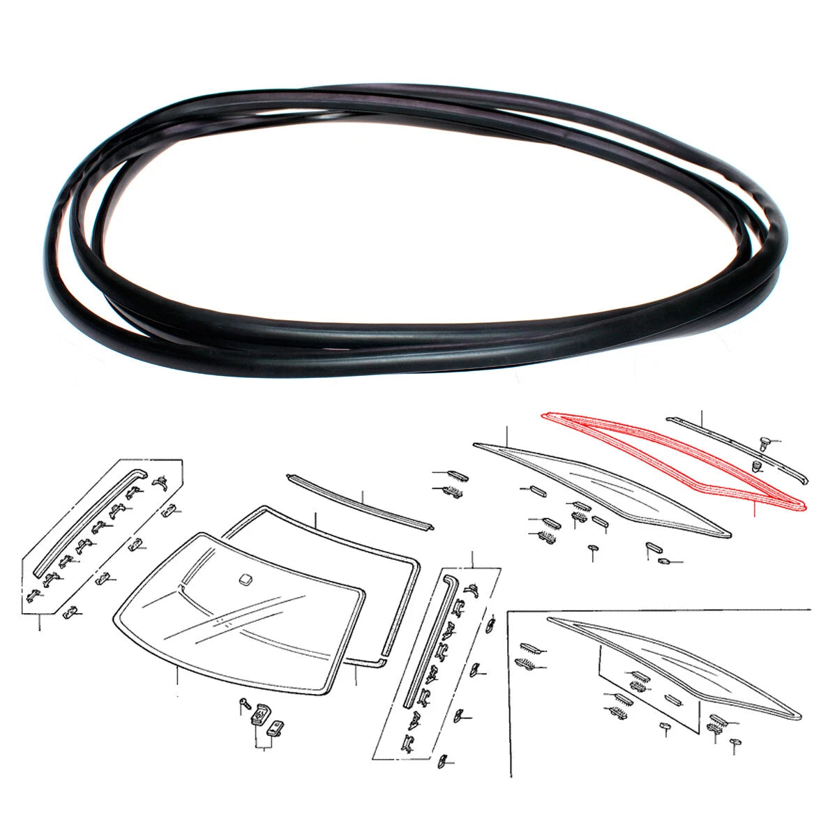 Rear Windshield Molding for Honda Civic 4-Door 1992-1994