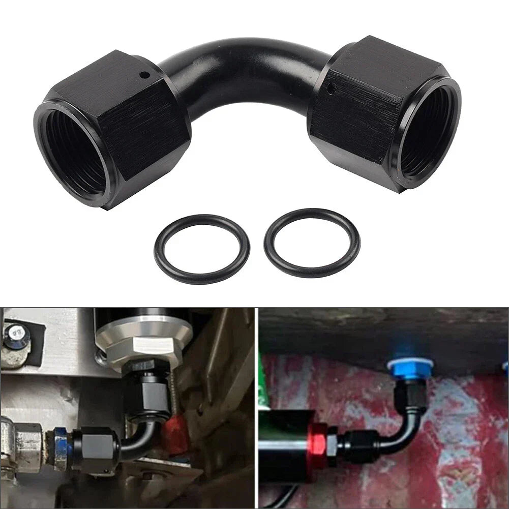 90 Degree 10AN Female to Female Swivel Coupler Fitting Adapter Connector
