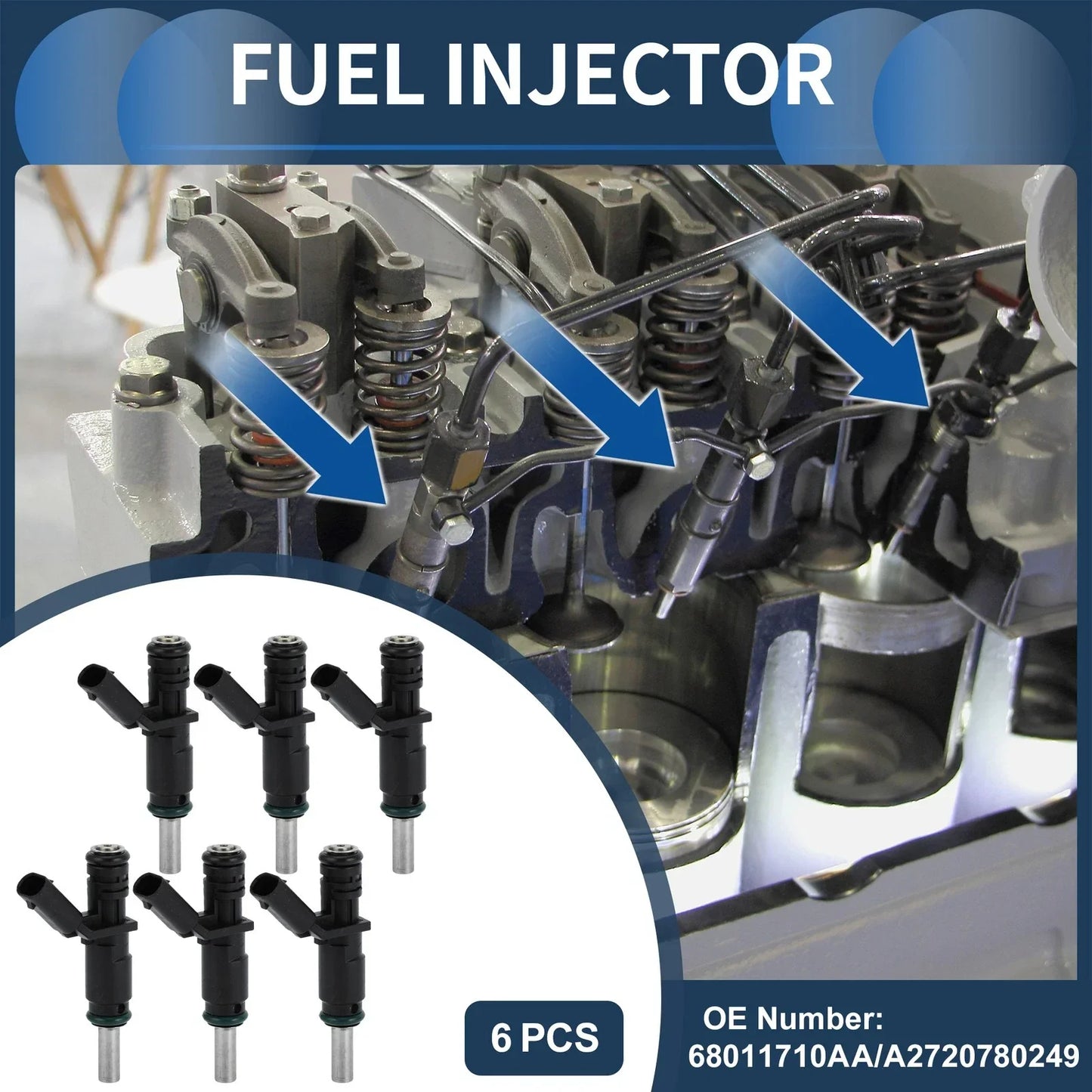 Fuel Injector Set for Mercedes-Benz W204 C230 C280 C350 (2005-2014) - 6 Pcs