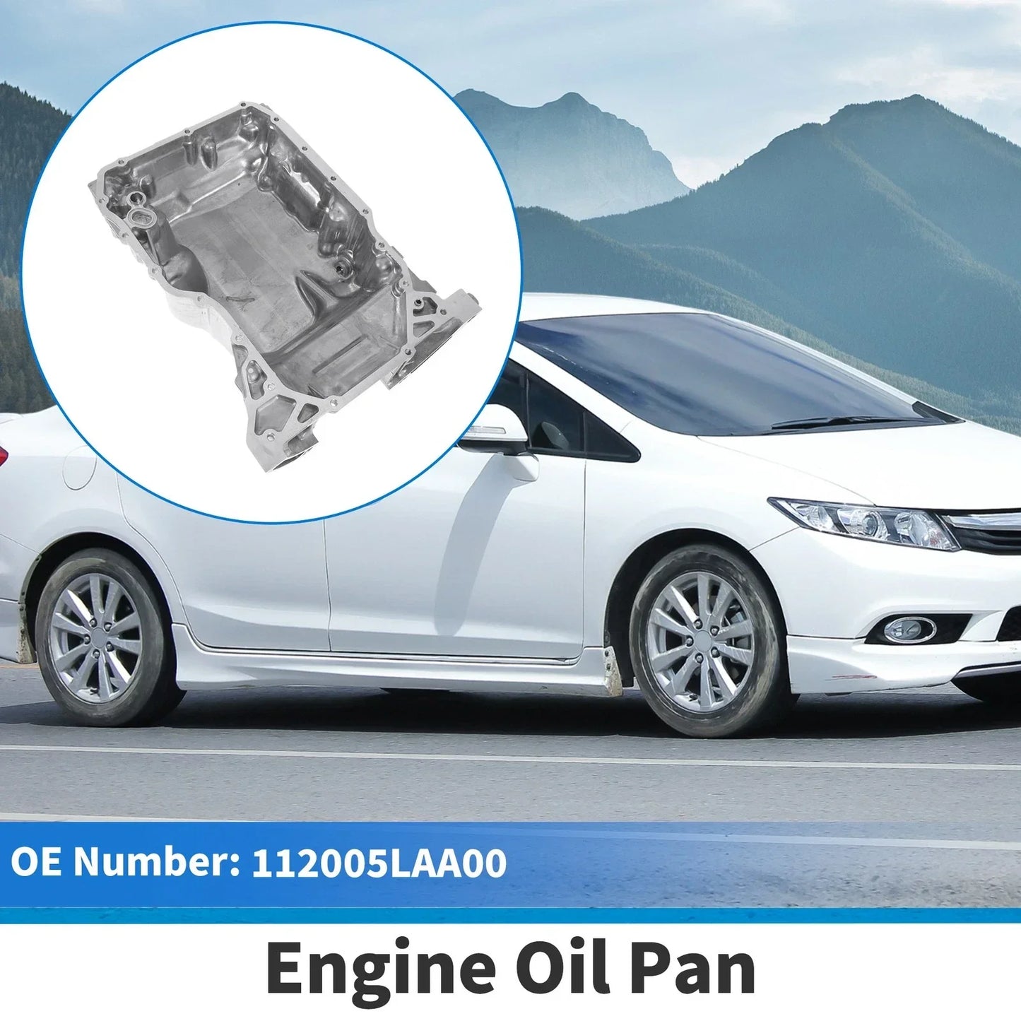 Engine Oil Pan for Honda CR-V (2007-2011) - Aluminum Alloy, Silver Tone