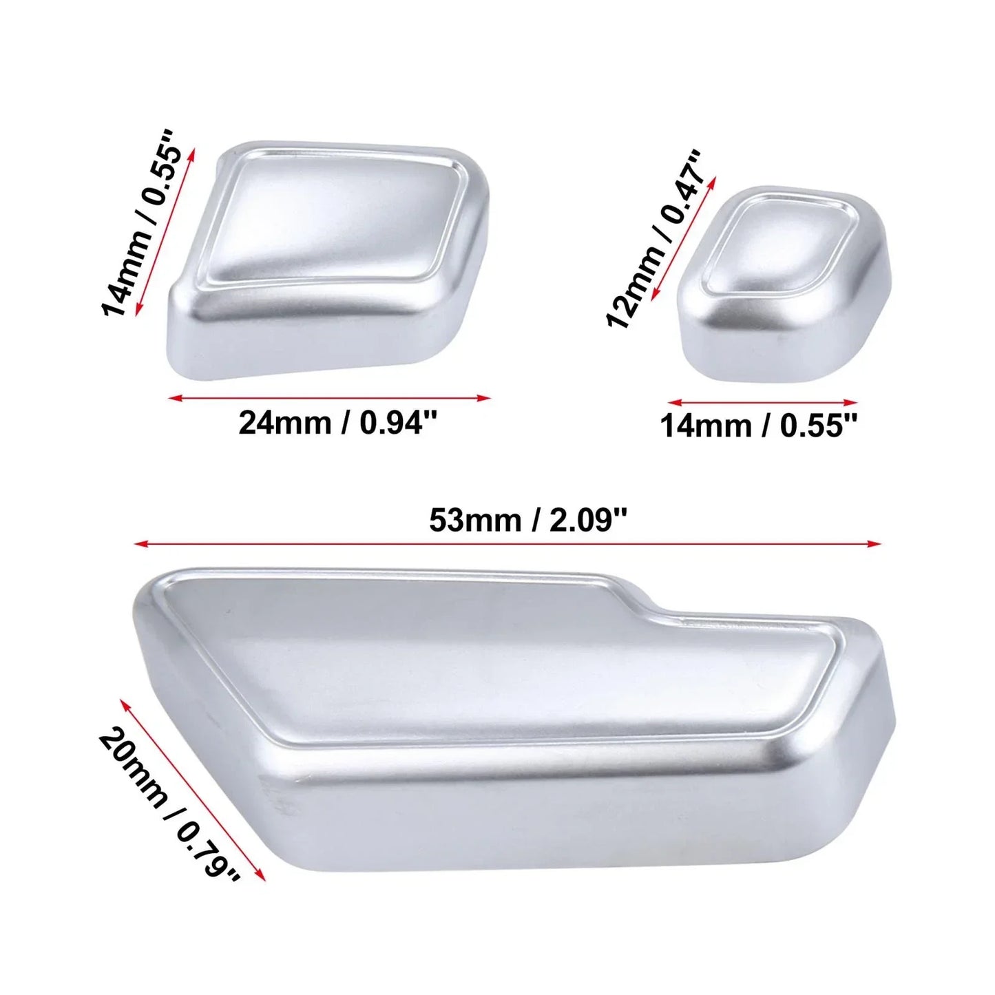 6 x Silver Tone Door Seat Adjust Button Switch Covers for Mercedes Benz B180