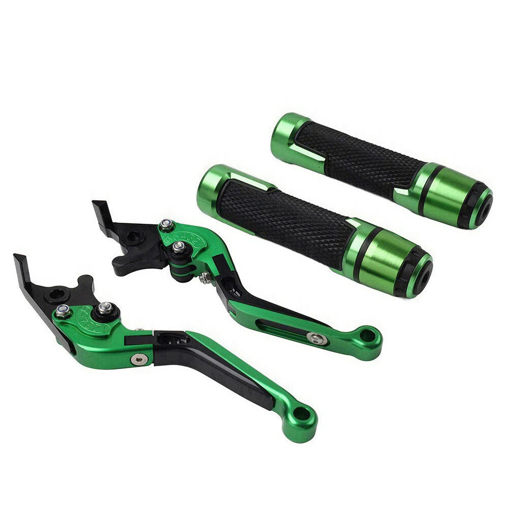 Folding Green Brake Clutch Lever Grip Set for Yamaha FJR XJR 1300 (2001-2023)