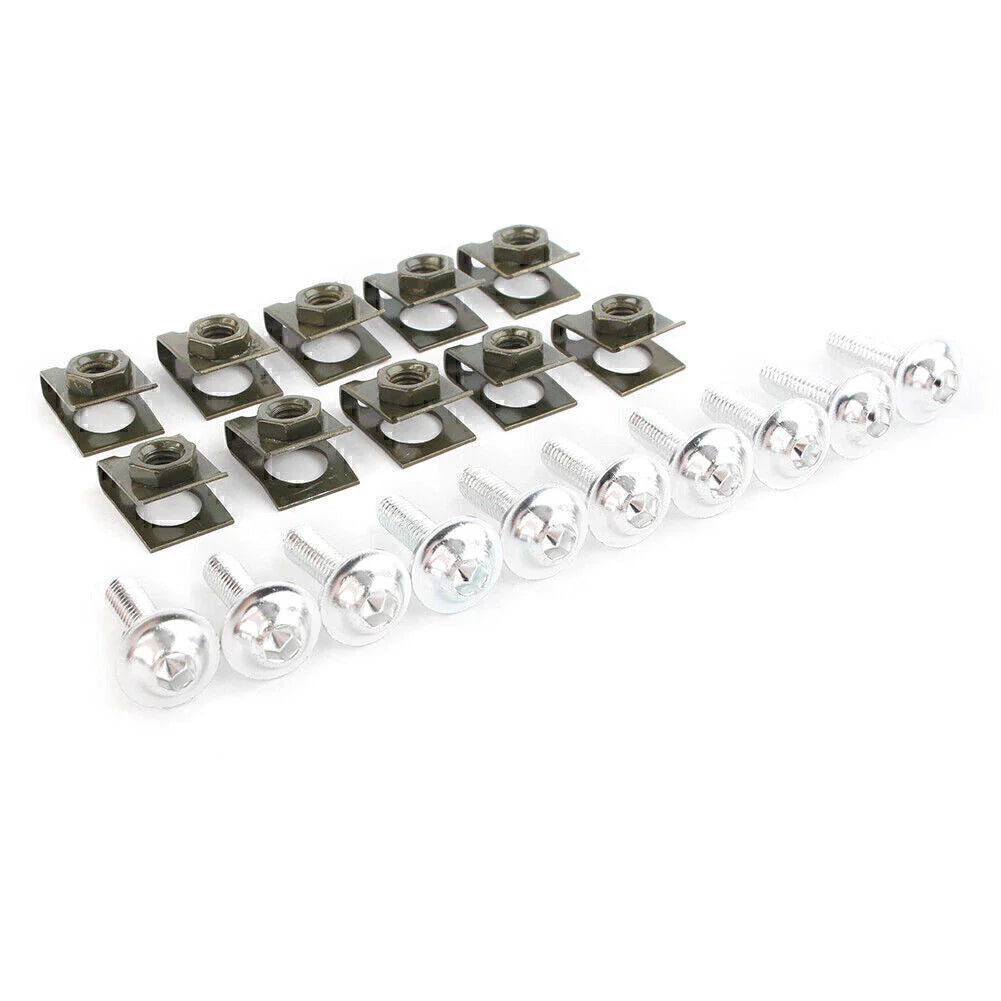 10 x CNC Motorcycle M6 Body Fairing Bolts Fastener Clips