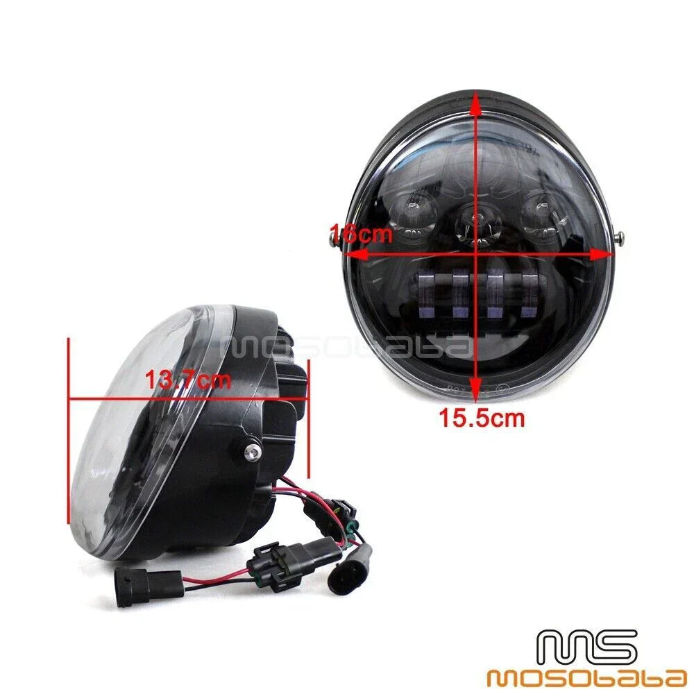 DOT LED Headlight w/ DRL for Harley VRSC VRSCA VRSCAW VRSB VRSF (2002-2023)