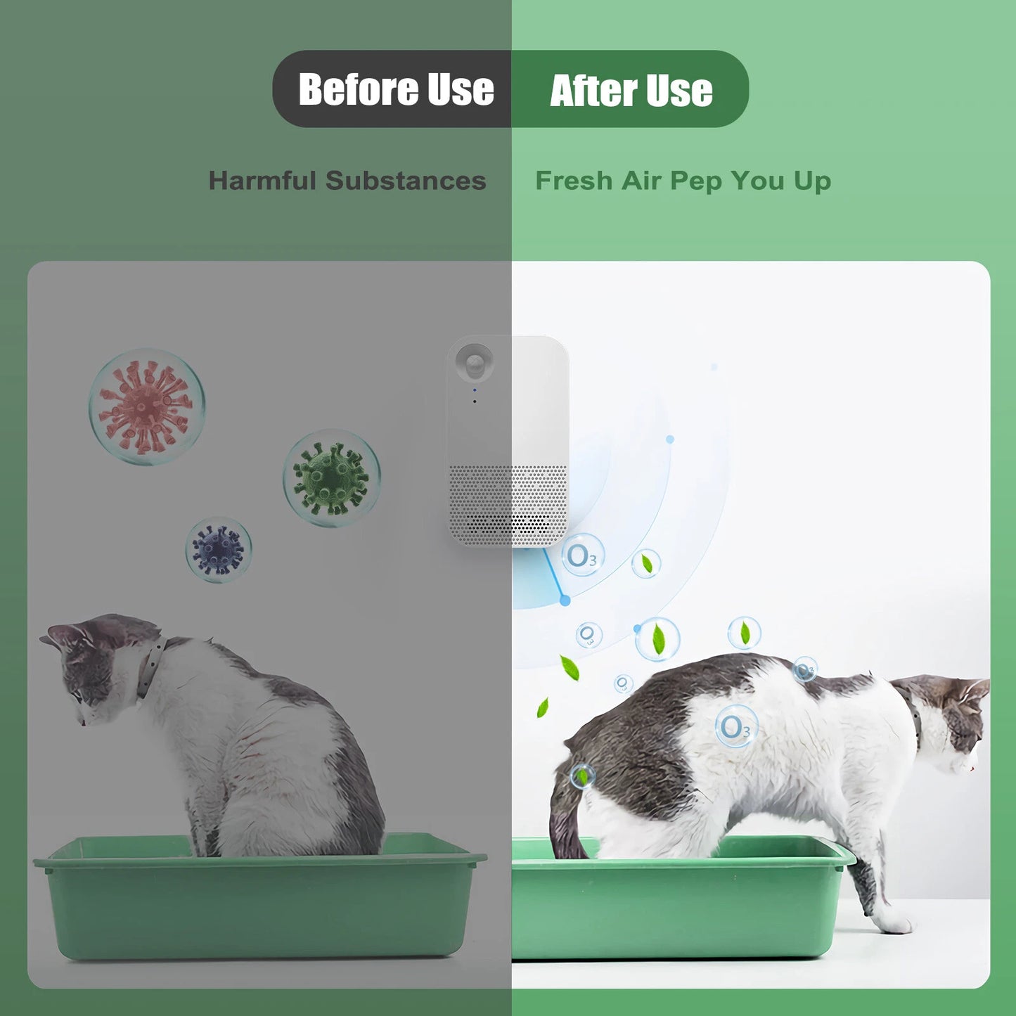 Deodorizer for Pet Cat Litter Box - Odor Eliminator Dust-Free Bathroom