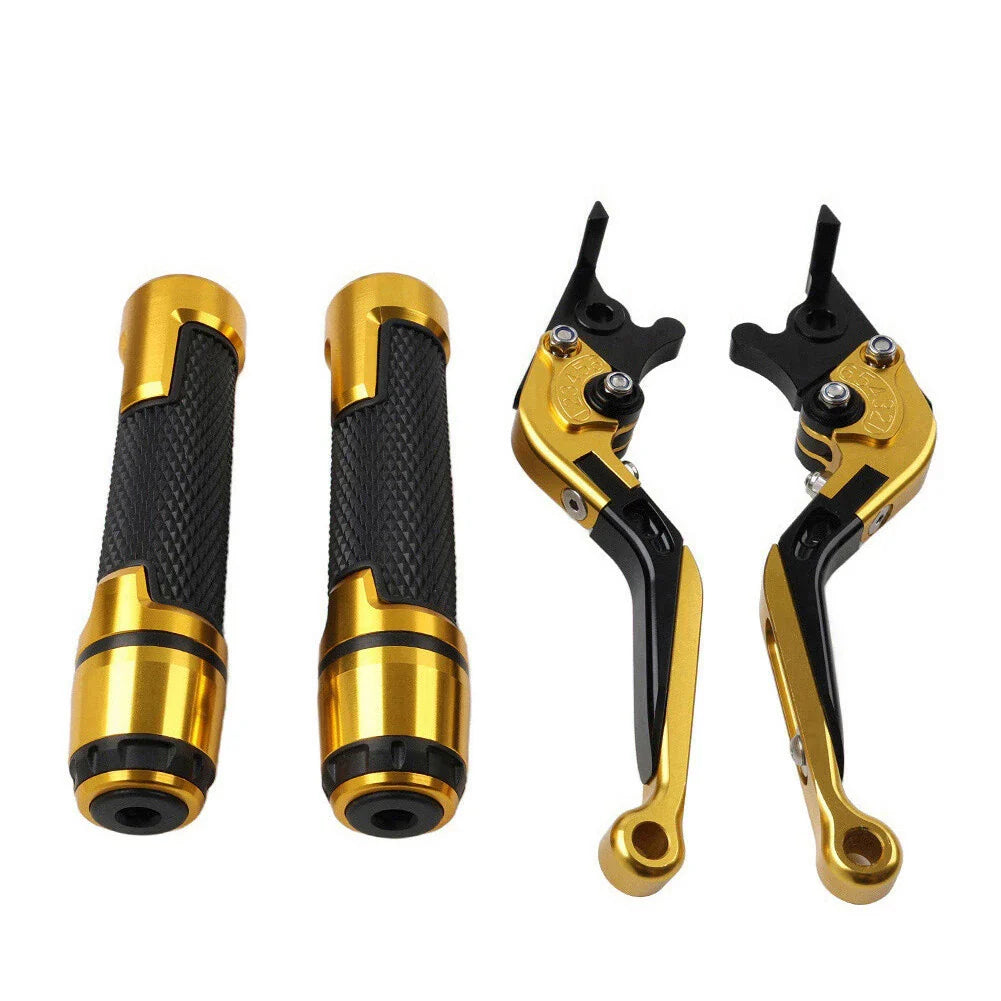 Gold Extendable Brake Clutch Levers Grip Set for Kawasaki ZX10R (2016-2023)