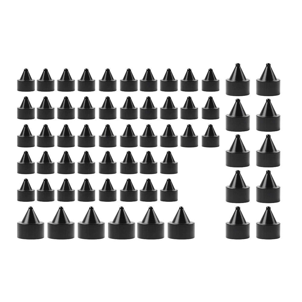 62X Engine Bolt Black Cap Kit for Harley Touring Road King Softail Trike (18-24)