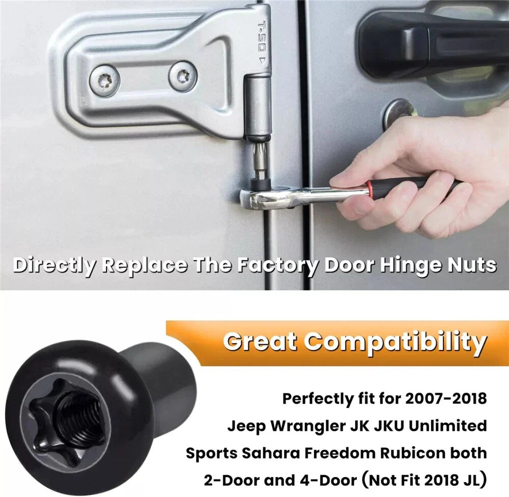 8PCS Door Hinge Nut Bolt for Jeep Wrangler (2007-2018)