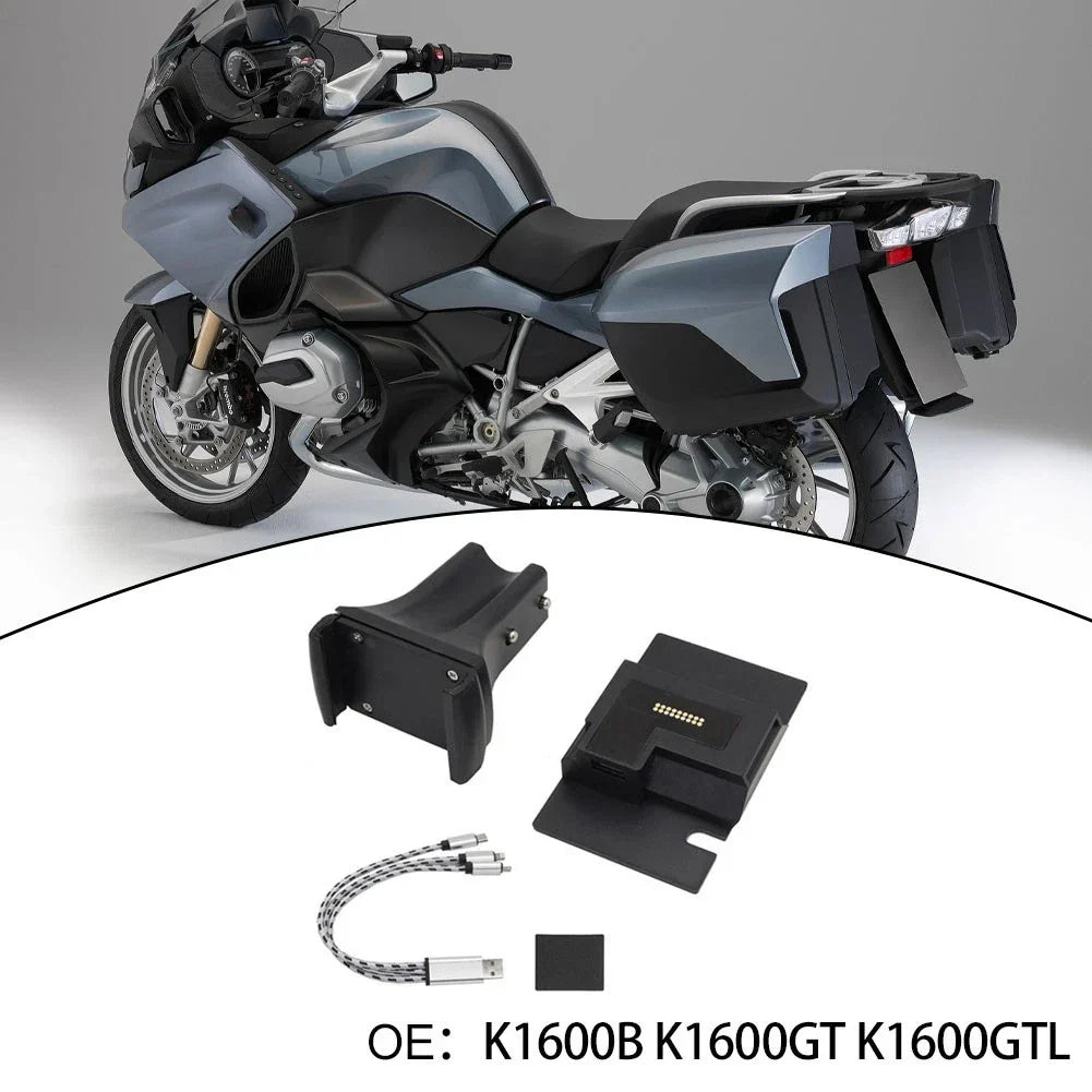 Bracket Mount Stand GPS Phone Navigation USB Charger ABS Material for Motorcycle