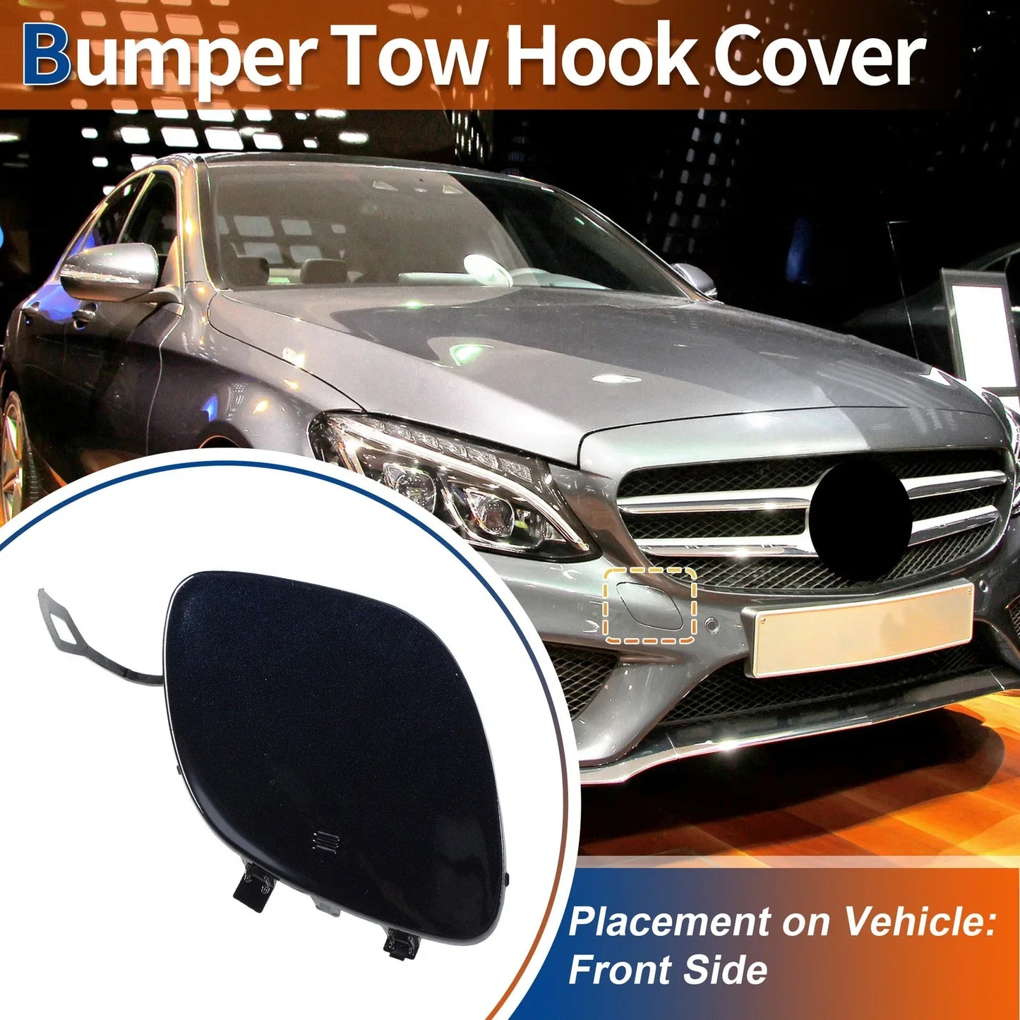 Car Bumper Tow Hook Cover for Mercedes-Benz (2019-2023) - Caliche Blue