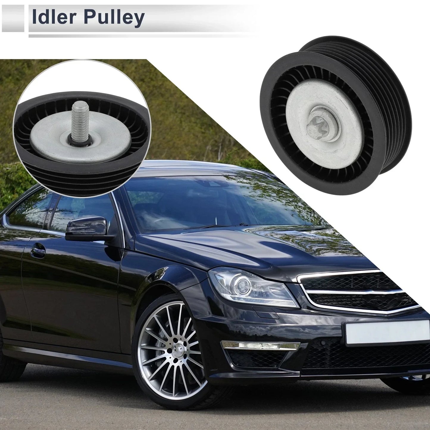 Drive Belt Idler Pulley for Mercedes-Benz M-Class (2005-2011) 1 x Black
