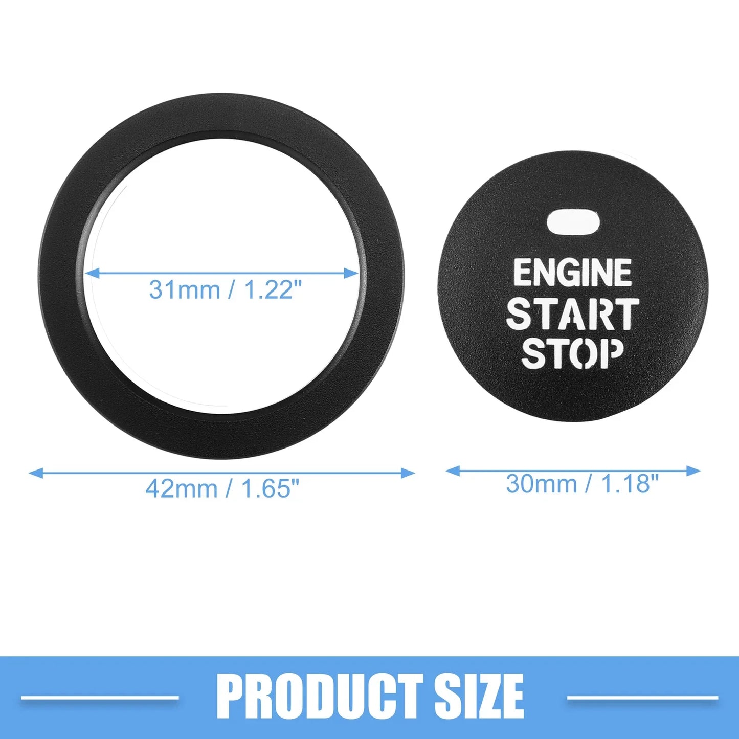 Engine Ignition Button Decal for Hyundai Sonata 2011-2014 Aluminum Alloy Black