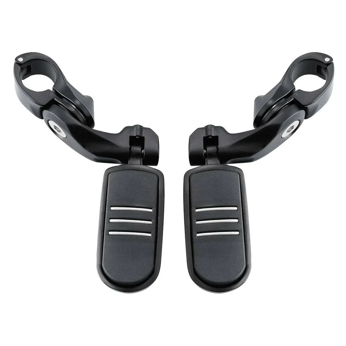 1-1/4" Matte Black Short Angled Highway Bar Footpeg Clamps for Car Model