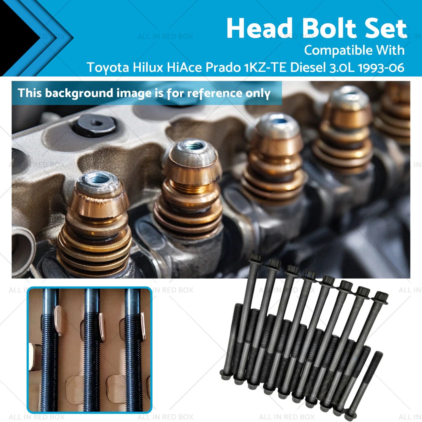 Head Bolt Set for Toyota Hilux HiAce Prado 1KZ-TE Diesel 3.0L (1993-2006)