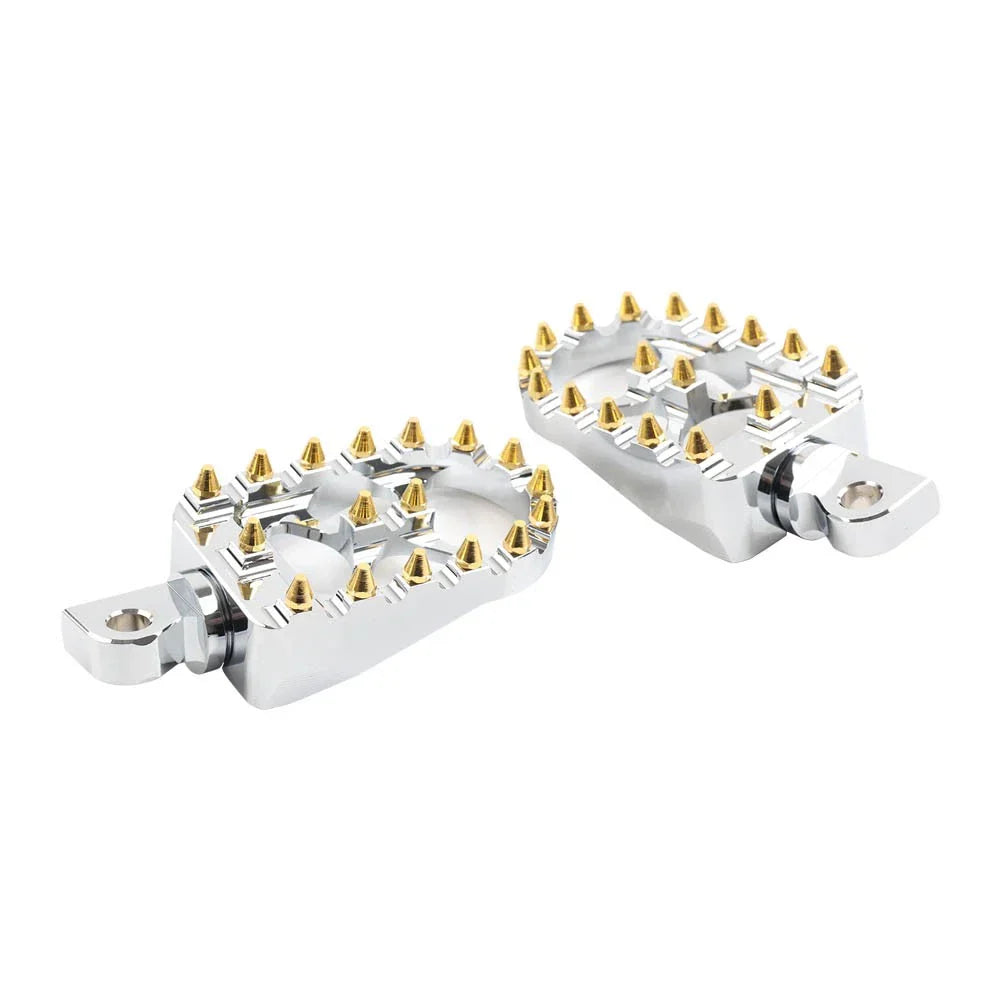 Wide Fat Foot Pegs for Harley Dyna Sportster Fatboy Chrome Gold