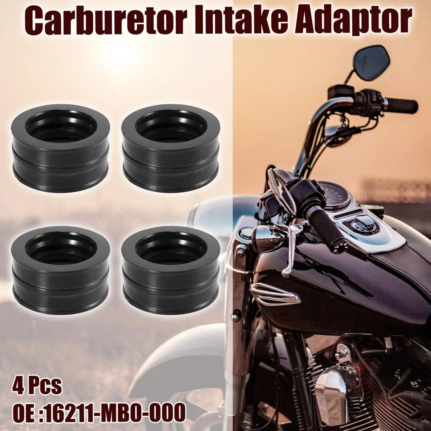 4 x Carburetor Intake Adaptor Connectors for Honda Motorcycle (2000-2023)