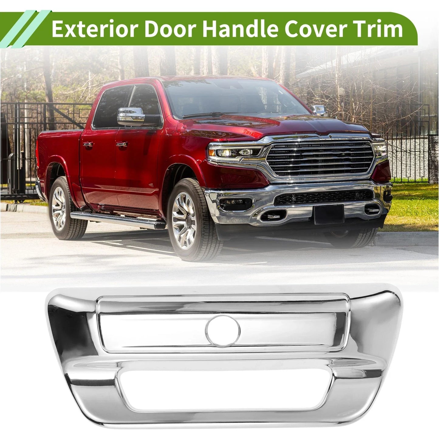 Exterior Door Handle Cover Trim for Dodge Ram 1500 2500 3500 (2019-2023)