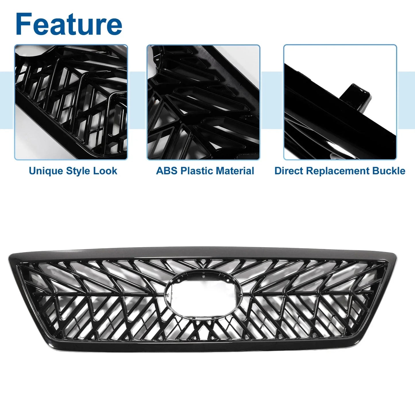 Front Upper Bumper Grille for Lexus LX470 1998-2008 TRD Black