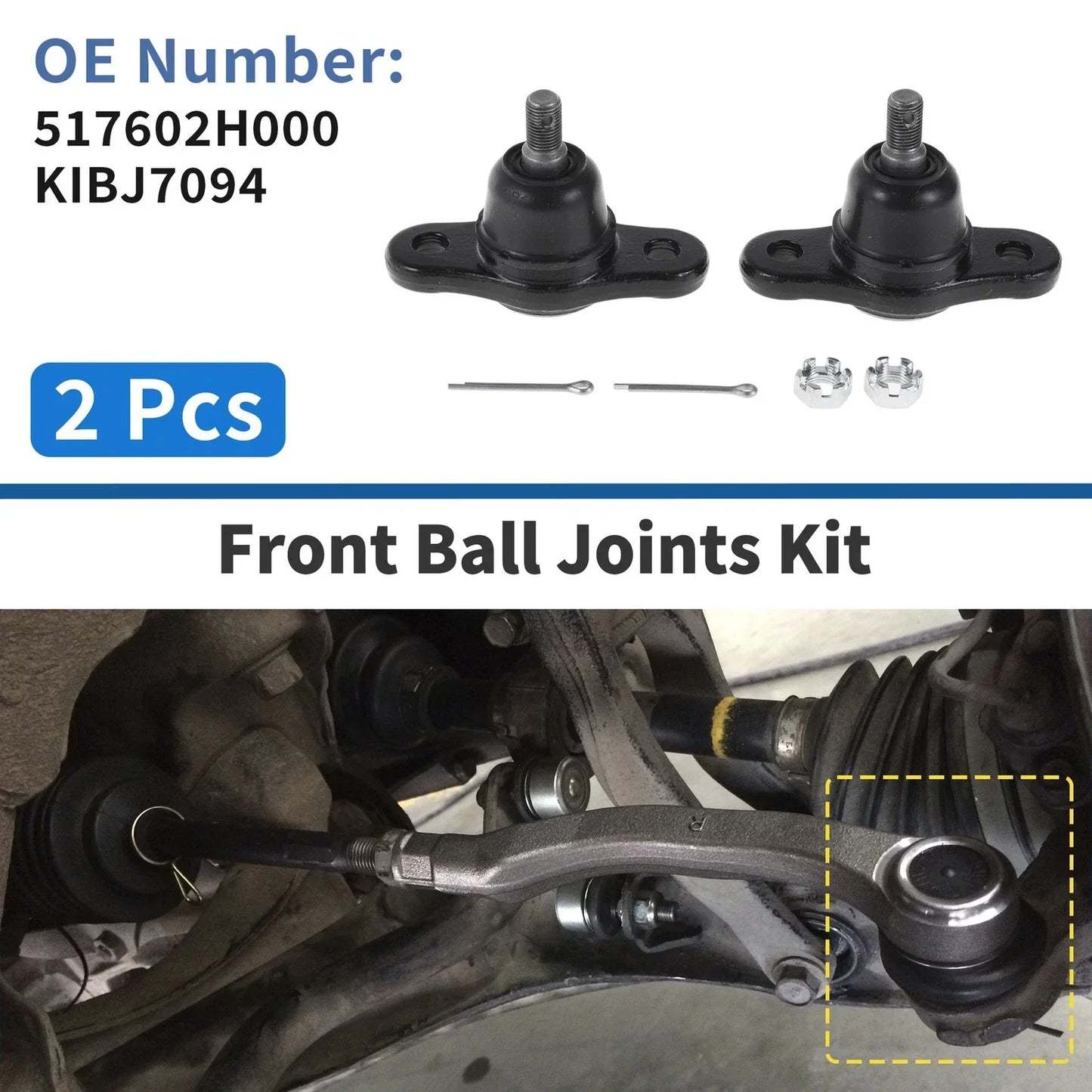 2 x Front Lower Ball Joints for Hyundai Elantra (2005-2011)