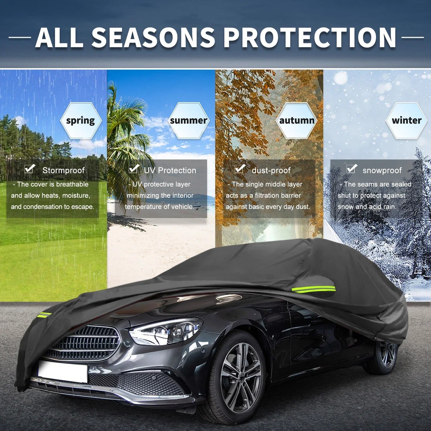 Waterproof 210D-PU Car Cover for Mercedes-Benz E-Klasse W213 Estate (2016-2023)
