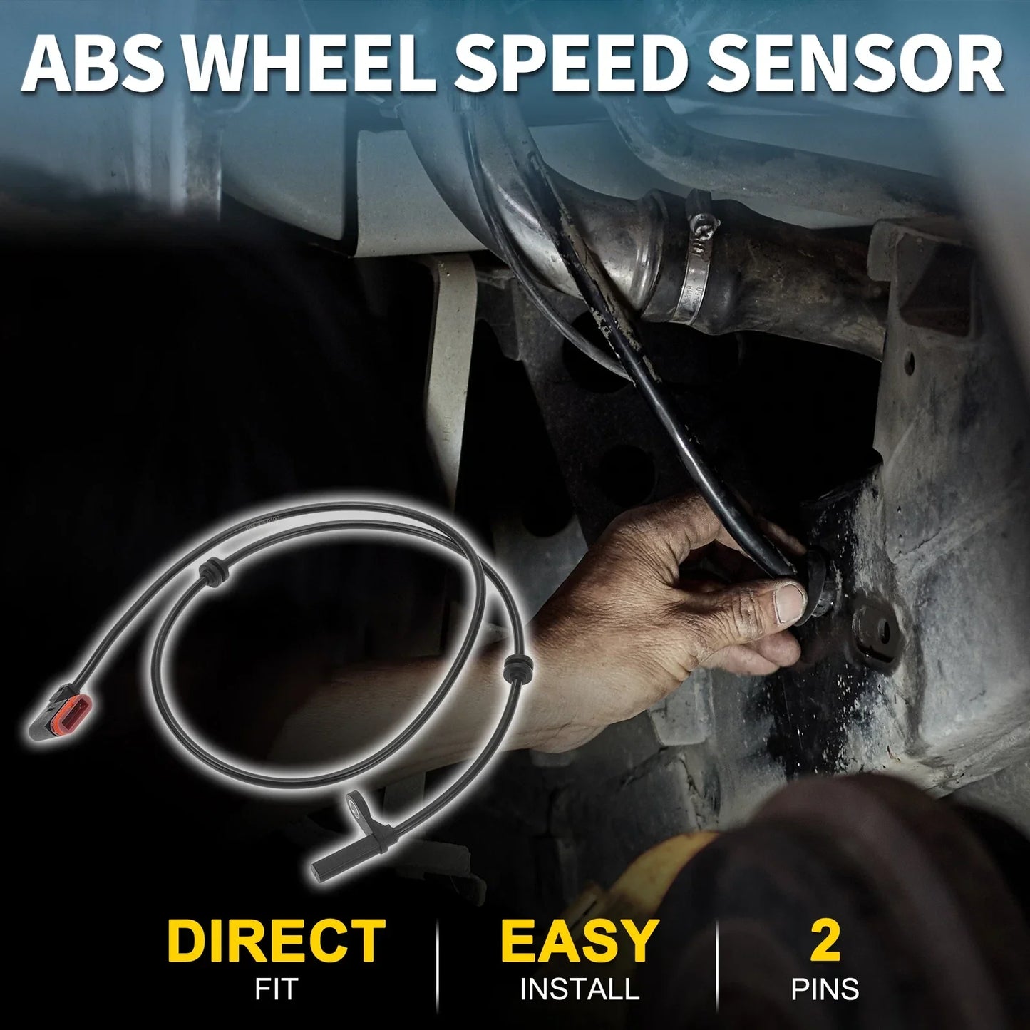 2 x Rear Side ABS Wheel Speed Sensors for Mercedes-Benz C250 (2012-2015)