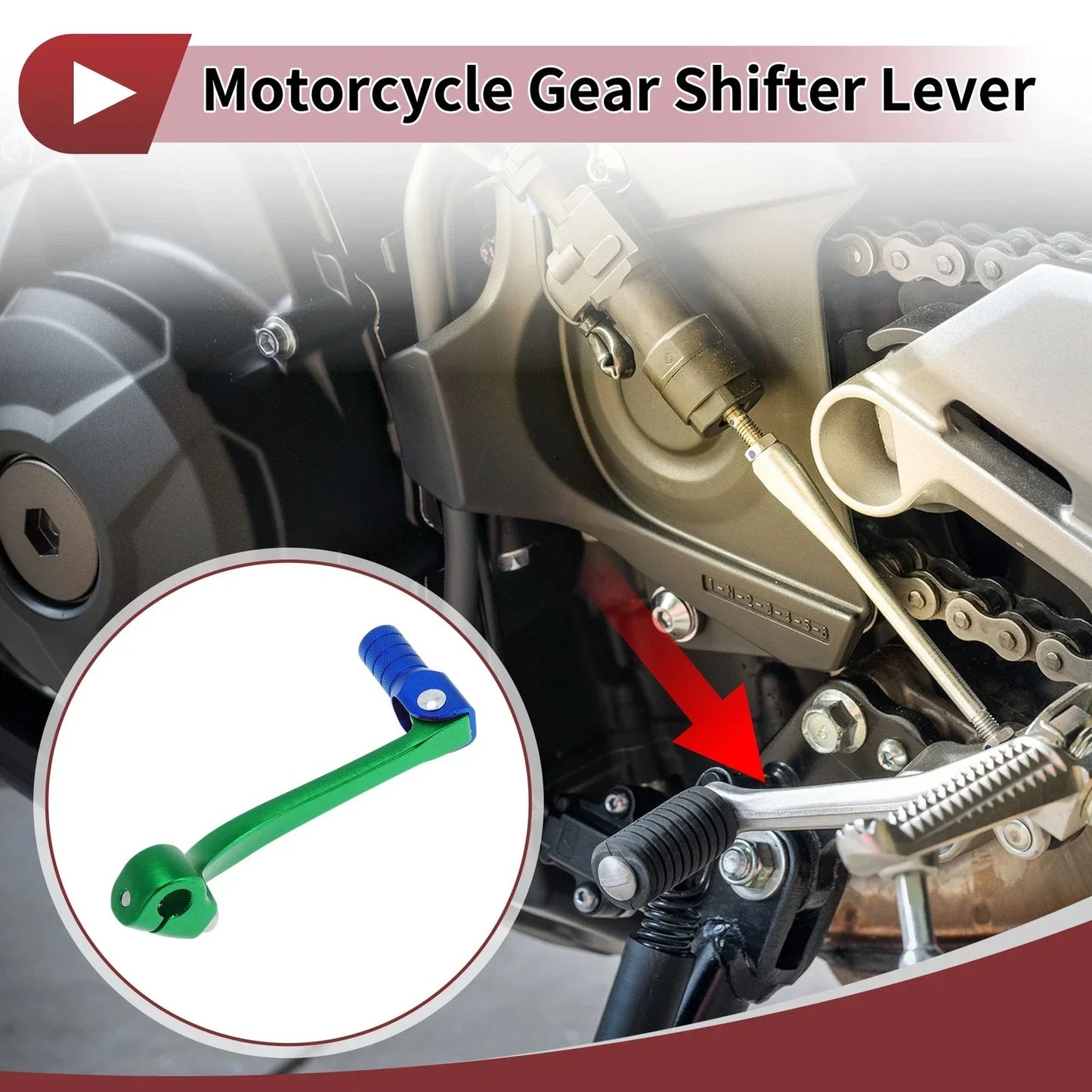 Folding Motorcycle Gear Shifter Lever for Honda CRF110F (2013-2018) Green/Blue