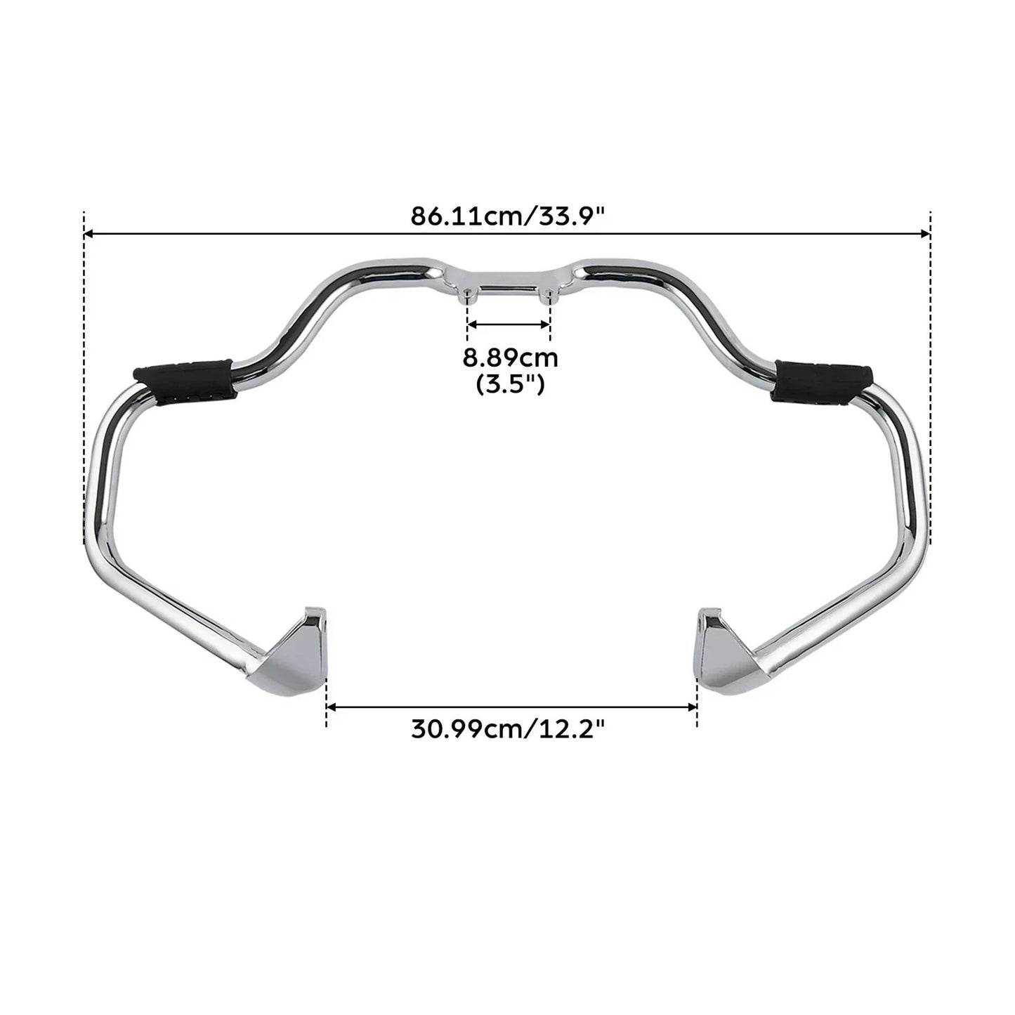 Chrome/Black Mustache Engine Guard Crash Bar for Indian Chieftain (2014-2025)