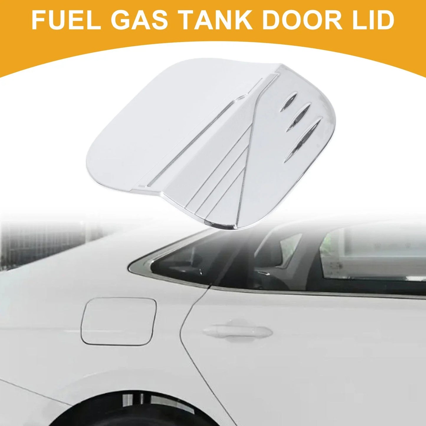 Fuel Tank Door Cap for Honda Civic 2022-2025 Gas Tank Flap Chrome Silver