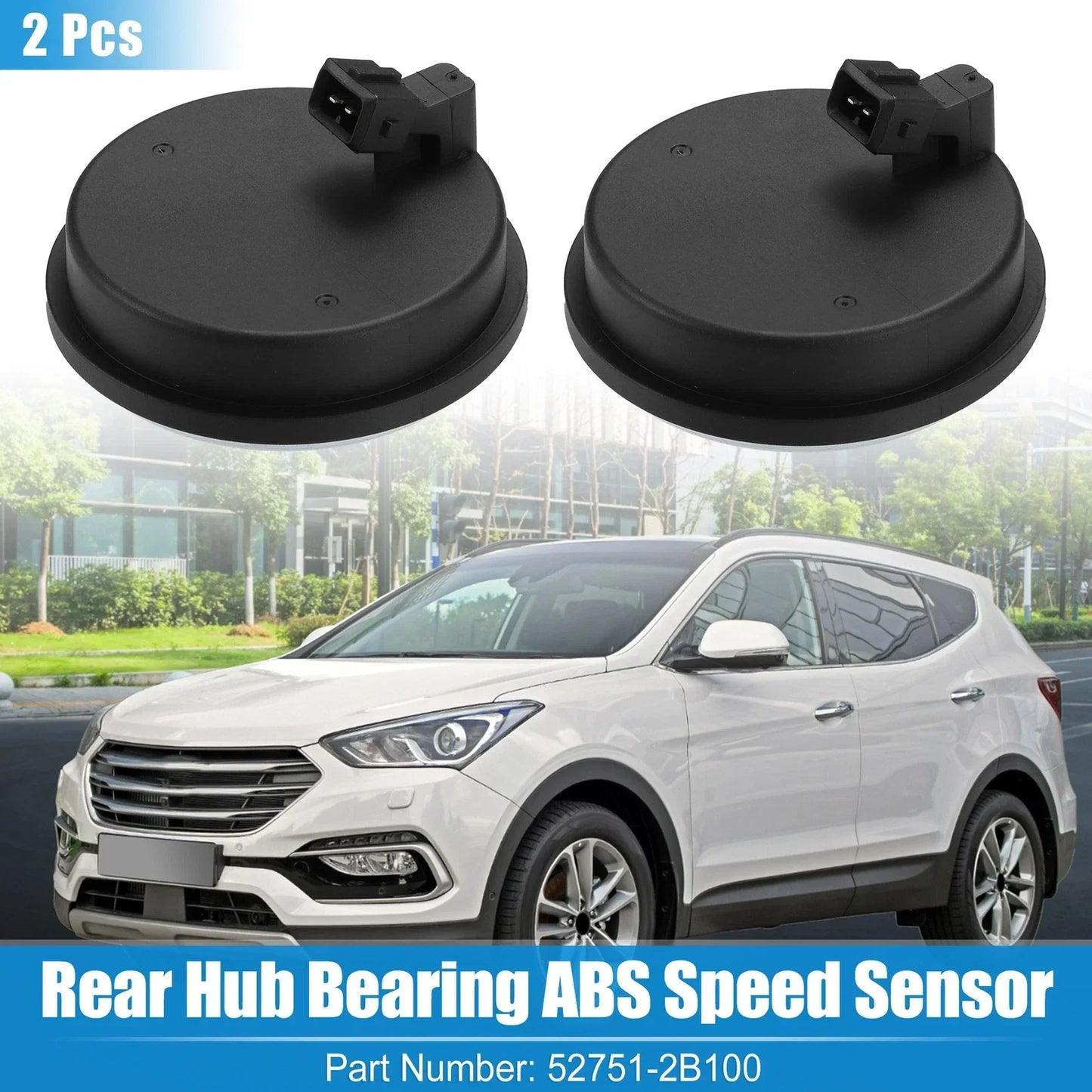 2 x Rear Hub Bearing ABS Speed Sensors for Hyundai Santa Fe & Kia (2001-2023)