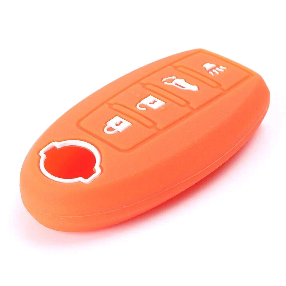 Orange Silicone Smart Key Fob Shell Cover for Nissan 370Z, Altima (2009-2022)