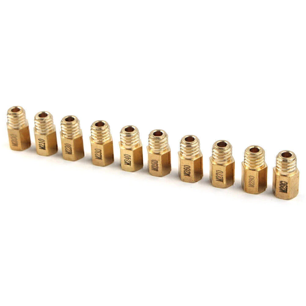 10 Pcs Hex Type Main Jets for MIKUNI VM/TM/TMX Carburetor (200-290)