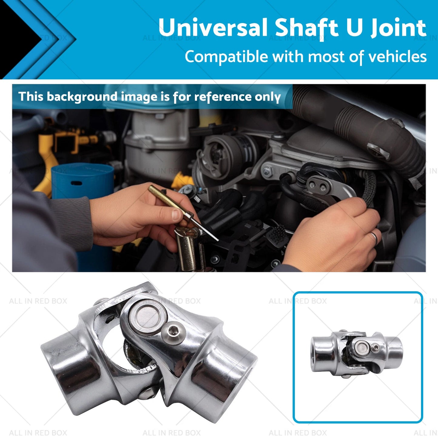 3/4" Round Stainless Steel Universal Single Steering Shaft U Joint for Car