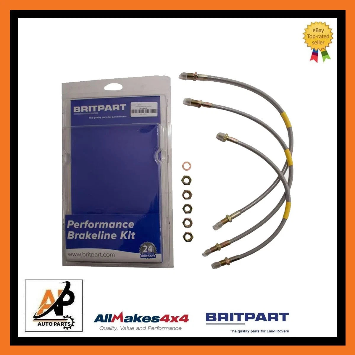 Braided Brake Hoses Set for Land Rover Defender 90 (1990–2016)