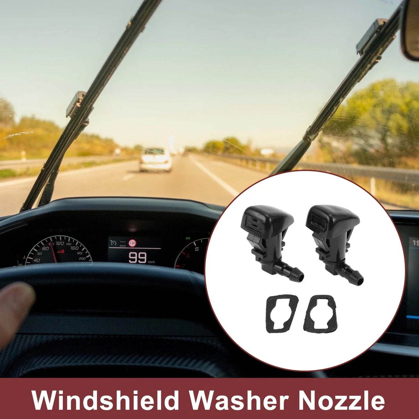 Windshield Washer Nozzle 2 x for Dodge Charger, Chrysler 300 (2006-2010)