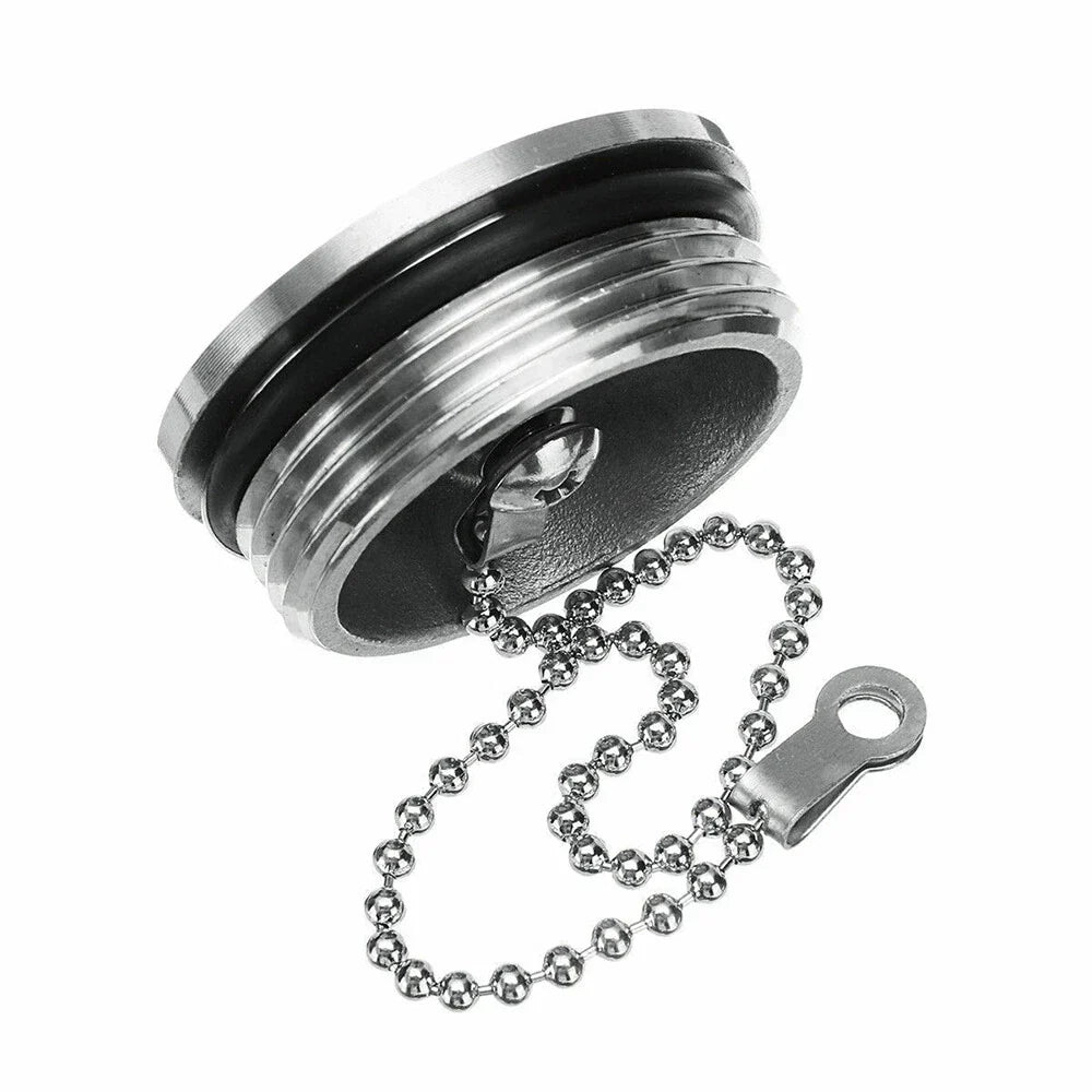 50mm Stainless Steel Gas Fuel Cap Cover with Chain for Boat Marine