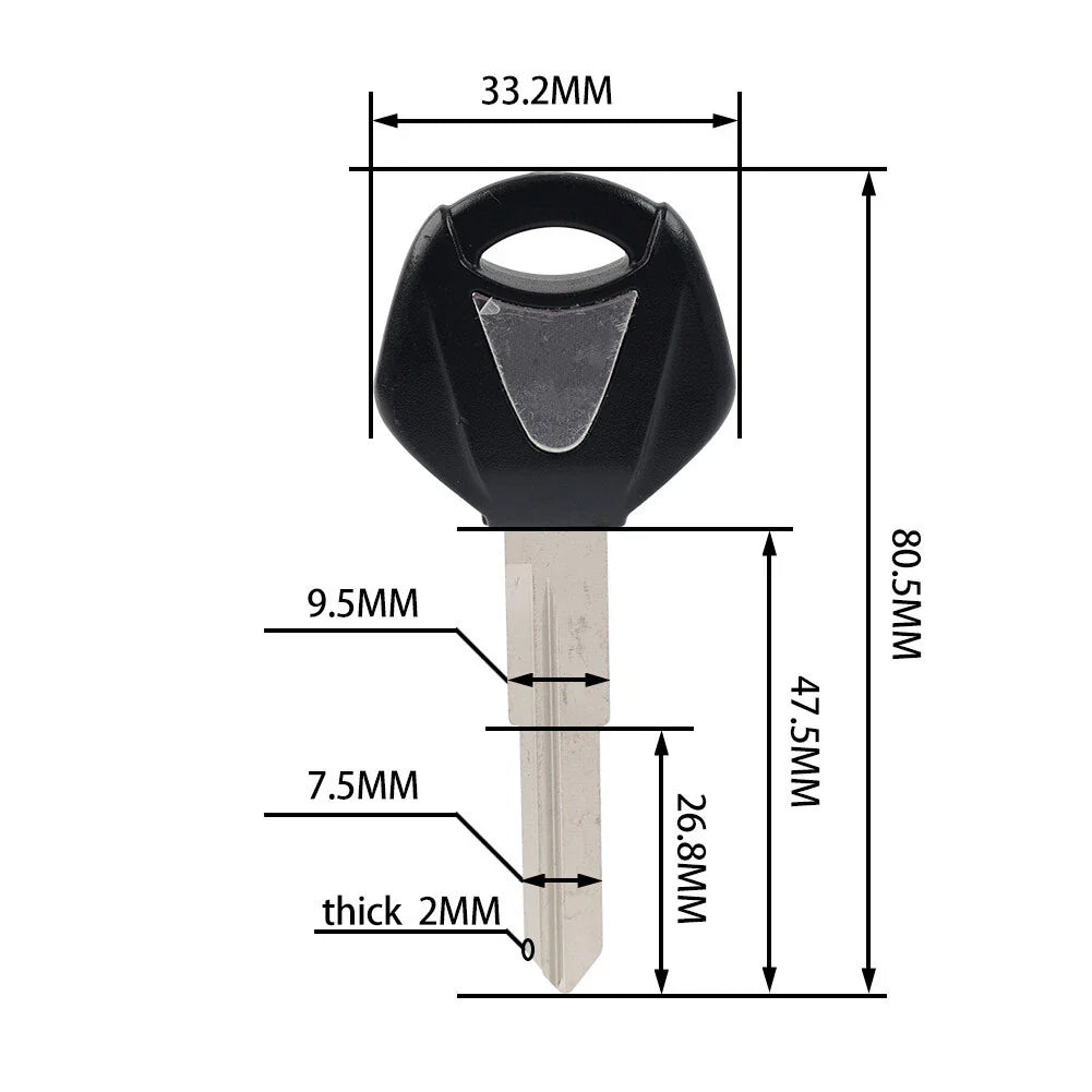 Uncut Blank Ignition Key for Yamaha YZF-R25 YZF-R3 (All Years)