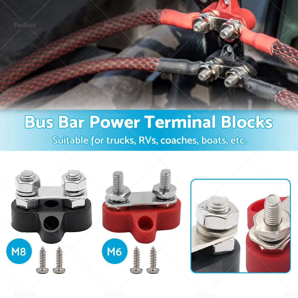 M6 Negative & M8 Positive Bus Bar Power Terminal Blocks for Power Distribution