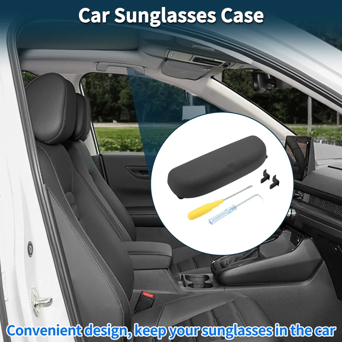 Sunglasses Case for Porsche Panamera Eyeglasses Holder Storage Box Black
