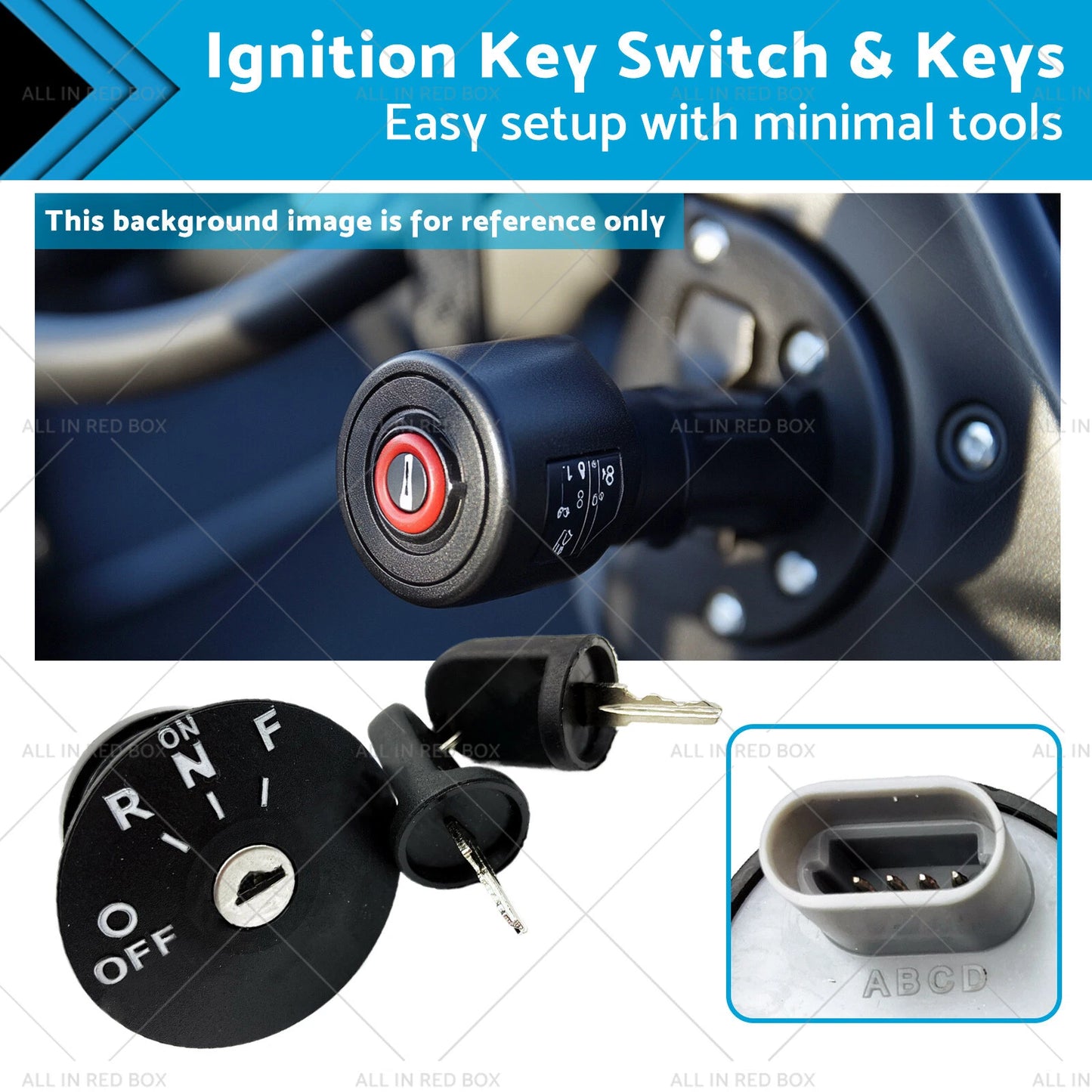 Ignition Key Switch for EZGO RXV Electric Golf Carts (2008 - Present)