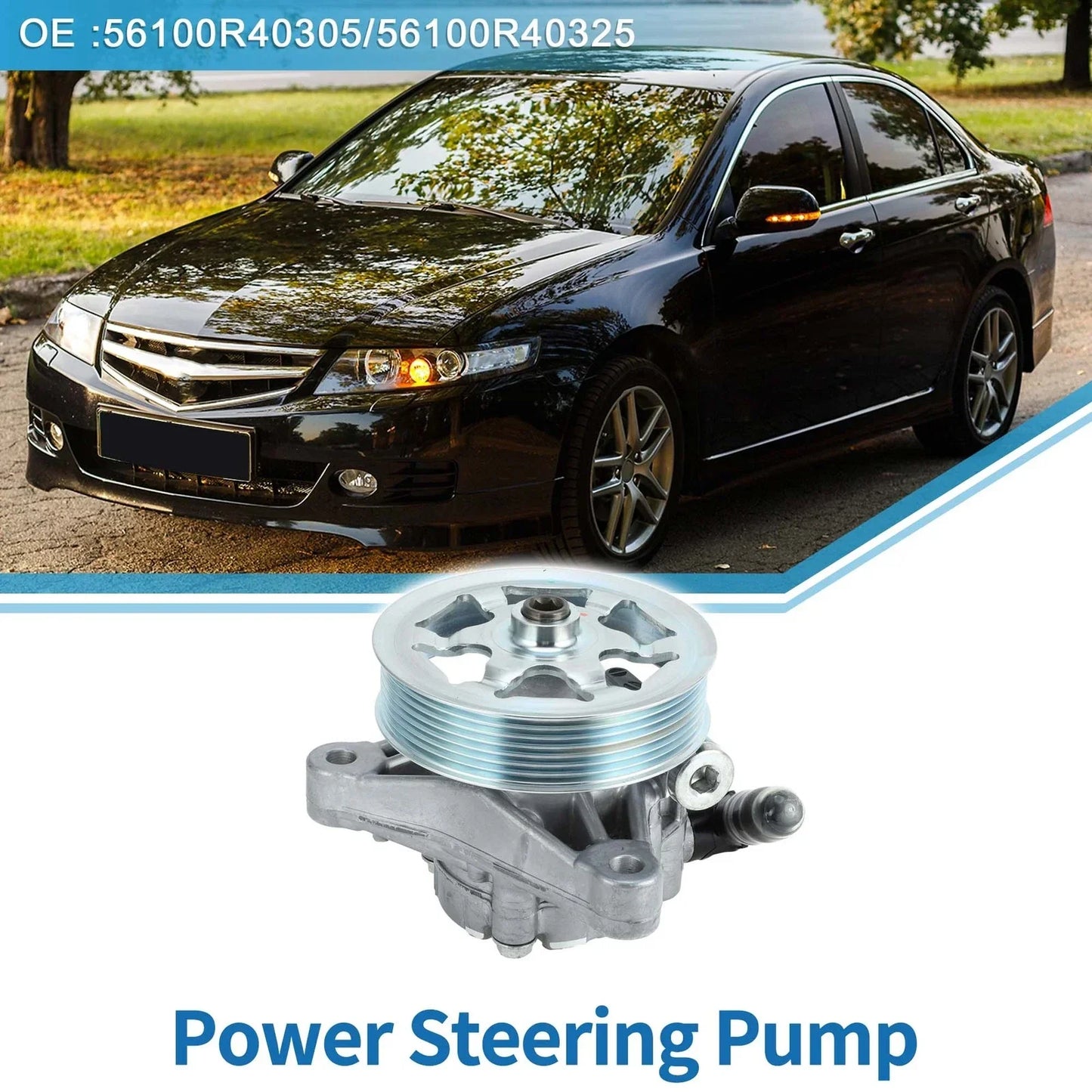 Power Steering Pump with Pulley for Honda Accord 2008-2012 2.4L