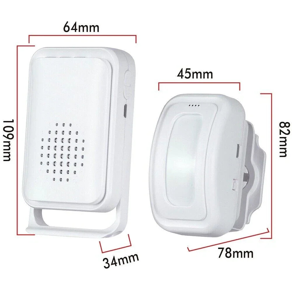 Wireless Motion Sensor Alarm Door Chime 1 x Detector & 1 x Receiver