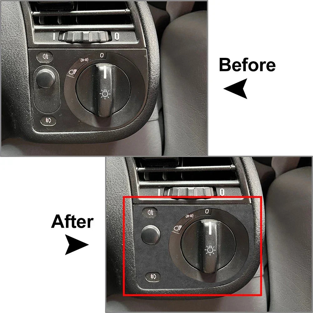 Suede Black Headlight Switch Knob Cover Trim for BMW 3 Series (1991-1999)