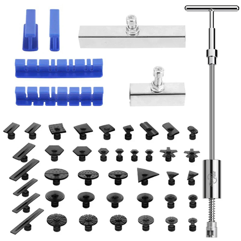 Auto Dent Repair Kit Slide Hammer T-bar Puller & 24 Puller Tabs for Car